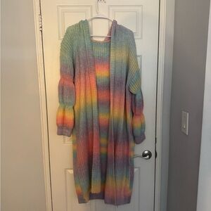 Rainbow Striped Women's Sweater